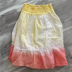 Candie's Yellow and Pink Ombre A-Line Skirt